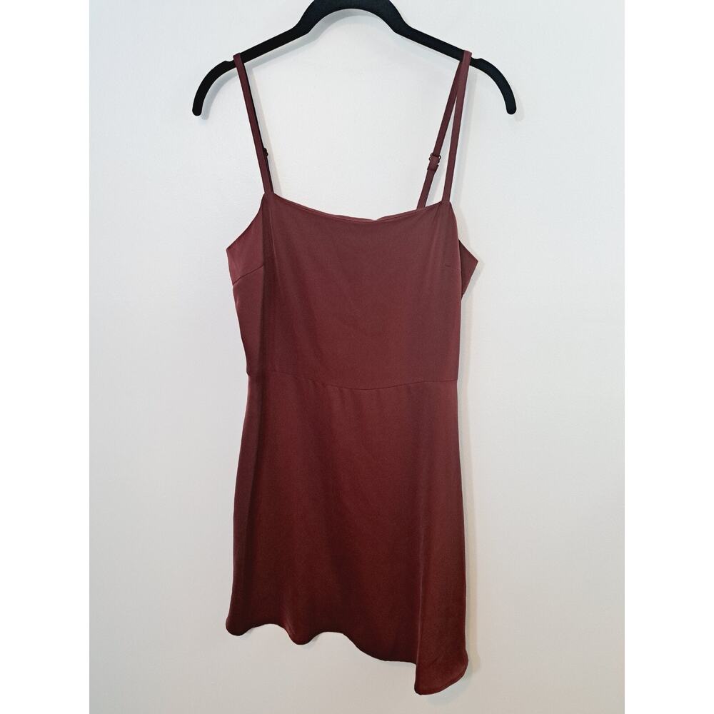 Studio 19 New! Maroon Satin Mini Dress Size Medium Skater Dress